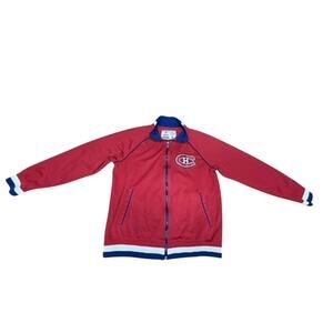 "CCM" Vintage RARE!! Montreal Canadians Zip Up Red,White & Blue Jacket SZ L MINT